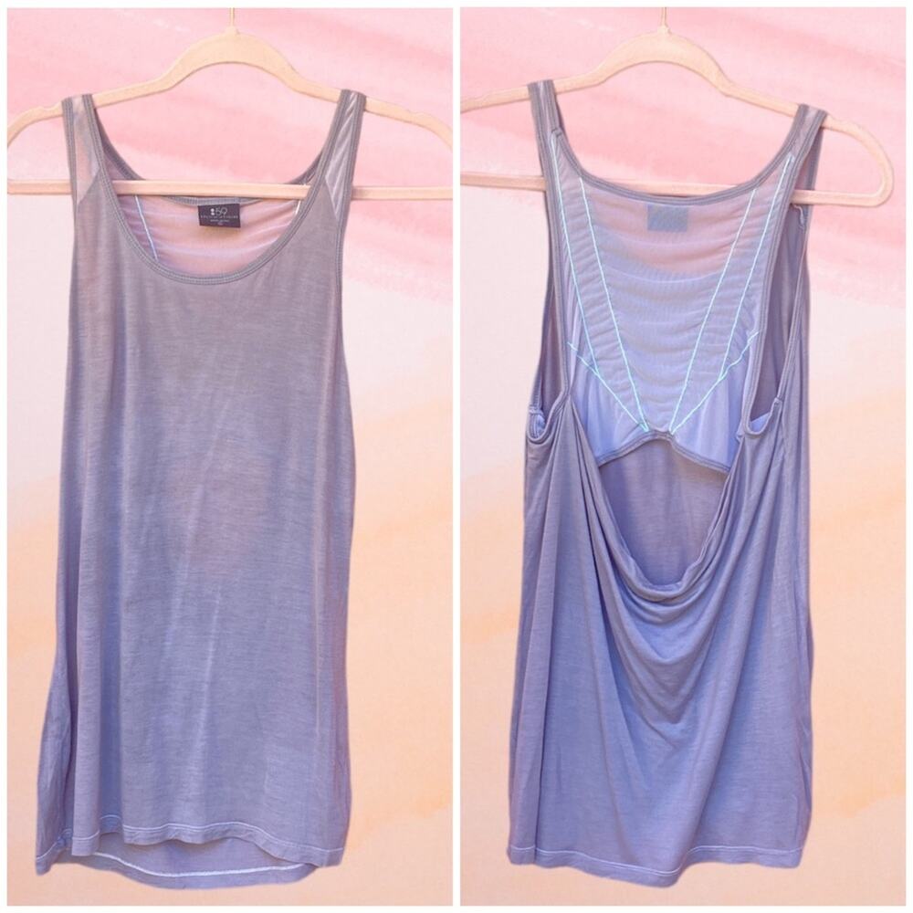 Splits59 gray modal tank with open back